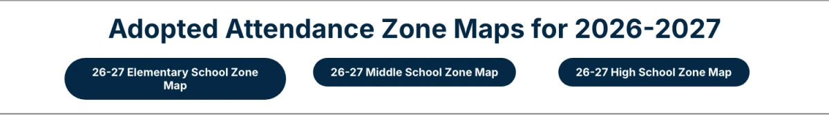 McKinney ISD official page linking adopted 2026 to 2027 elementary, middle, and high-school attendance-zone maps